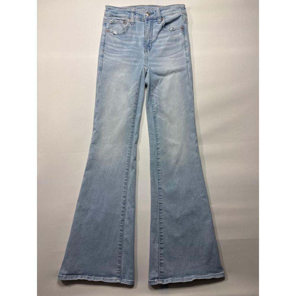 American Eagle Women's Super High-Rise Flare Blue‎  Jeans - 00 Reg (25x31)*